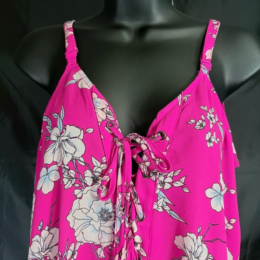 Torrid Floral Pink Camisole Top Sz 0 / L-12 - Picture 4 of 12